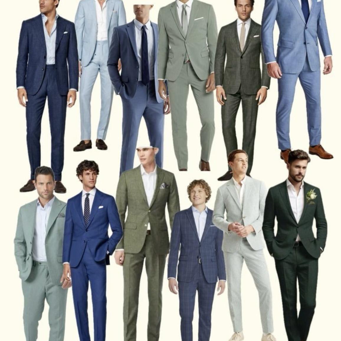 Gentlemen: Suits, long pants, collared dress shirt, tie optional, dress shoes or loafers