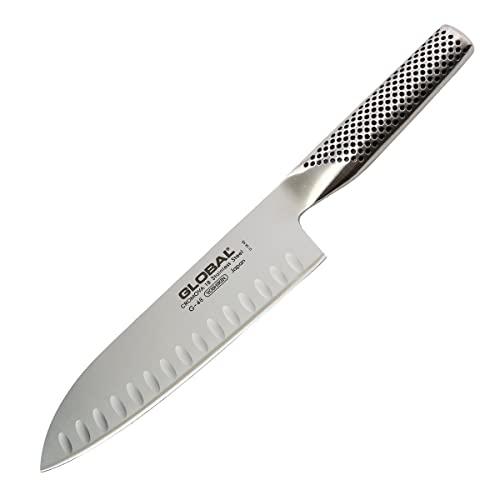 Global G48 G-48-7 inch, 18cm Santoku Hollow Ground Knife, 7", Stainless