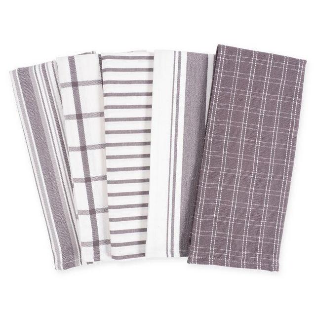 KAF Home Kitchen Towels in Grey (Set of 5)