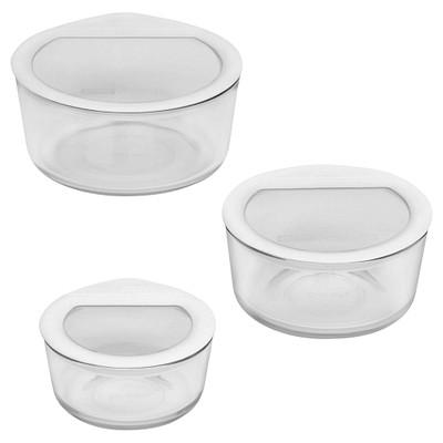 Pyrex®Ultimate 6-piece Assorted Glass Food Storage Container Set with White Lids