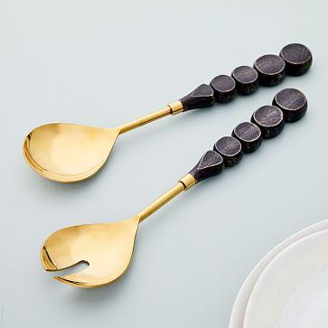 Blackened Wood Salad Servers