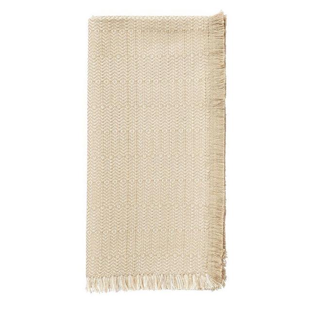 Fairfax Geo Jacquard Cotton Napkins, Set of 4 - Flax