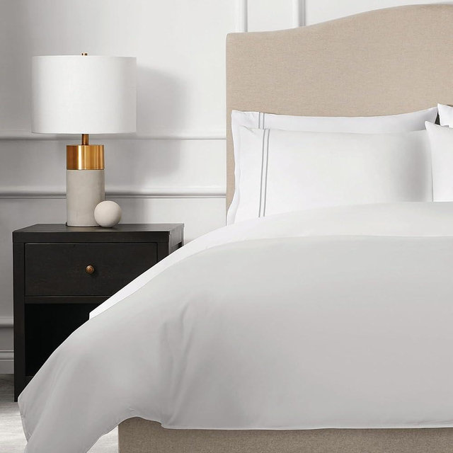 Manchester Mills Premium 100% Cotton Bracciano Queen Sheet Set - 1 Fitted Sheet, 1 Flat Sheet, 2 Pillowcases - Hospitality Durability