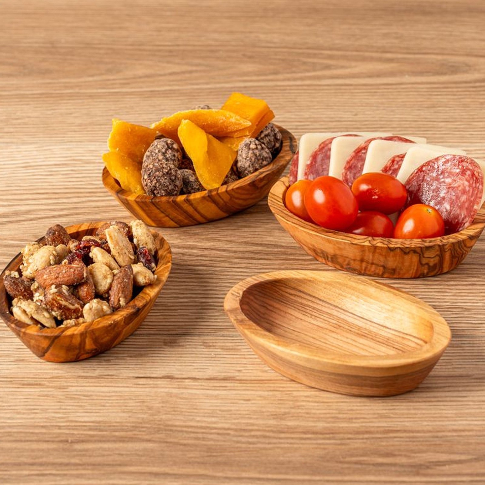 Verve Culture, Italian Olivewood Aperitivo Serving Bowl, Set of 4