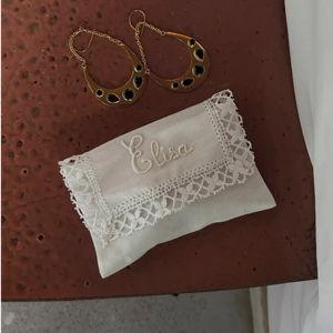 "Camarinas" Jewel Pouch in White