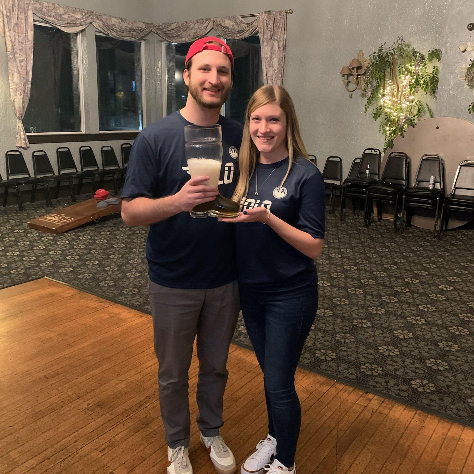 One of Caitlyn and Anthony's favorite activities is cornhole, which they play every Thursday in a league at one of their favorite bars, The Seapoint. They have won the league (and Das Boot) 5 times.