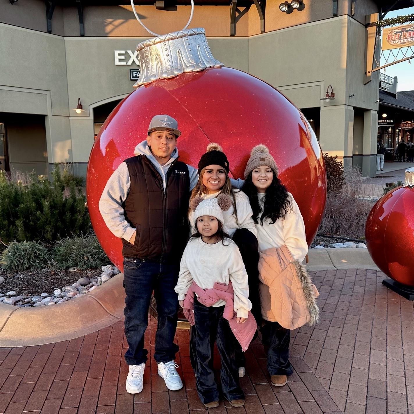 Castle Rock tree lighting with Florecita and Analia.