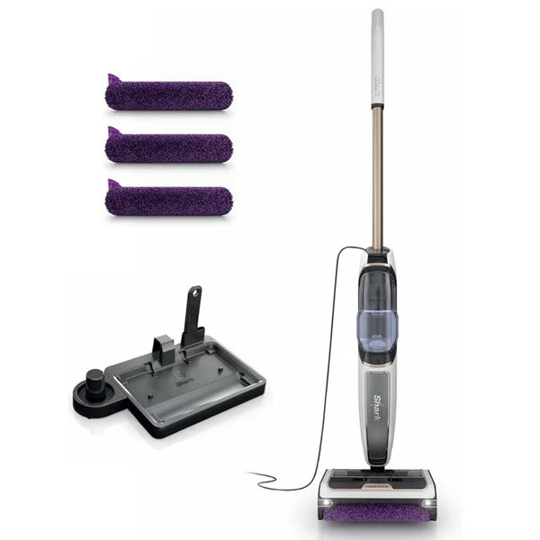 Shark Steam Pickup 3-in-1 Steam Mop Picks Up Debris, Deep Scrubs, & Steam Sanitizes - All At Once, Lightweight Steam Cleaner for Home, Steam Cleaner for Hardwood, Tile & Laminate, White, SD205CCO