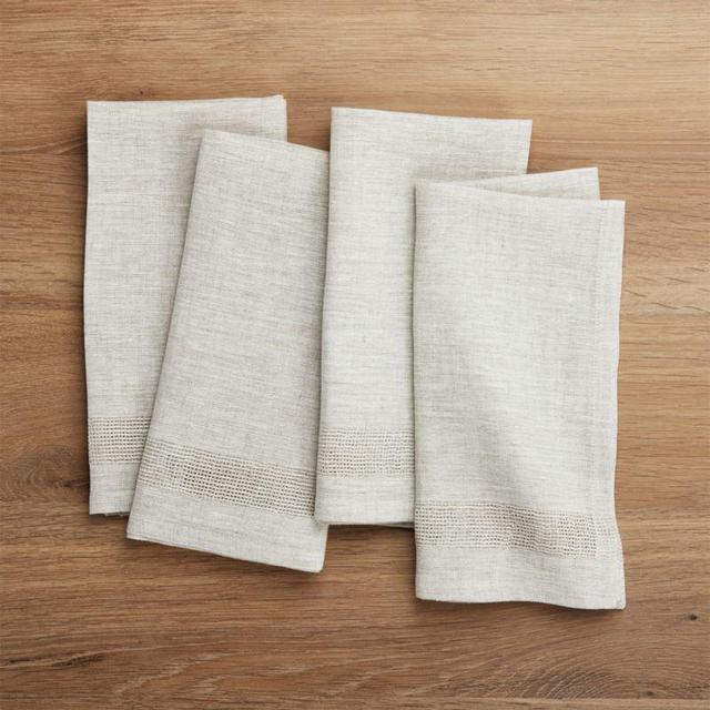 Conrad Dark Natural Linen Napkins (Set of 4)
