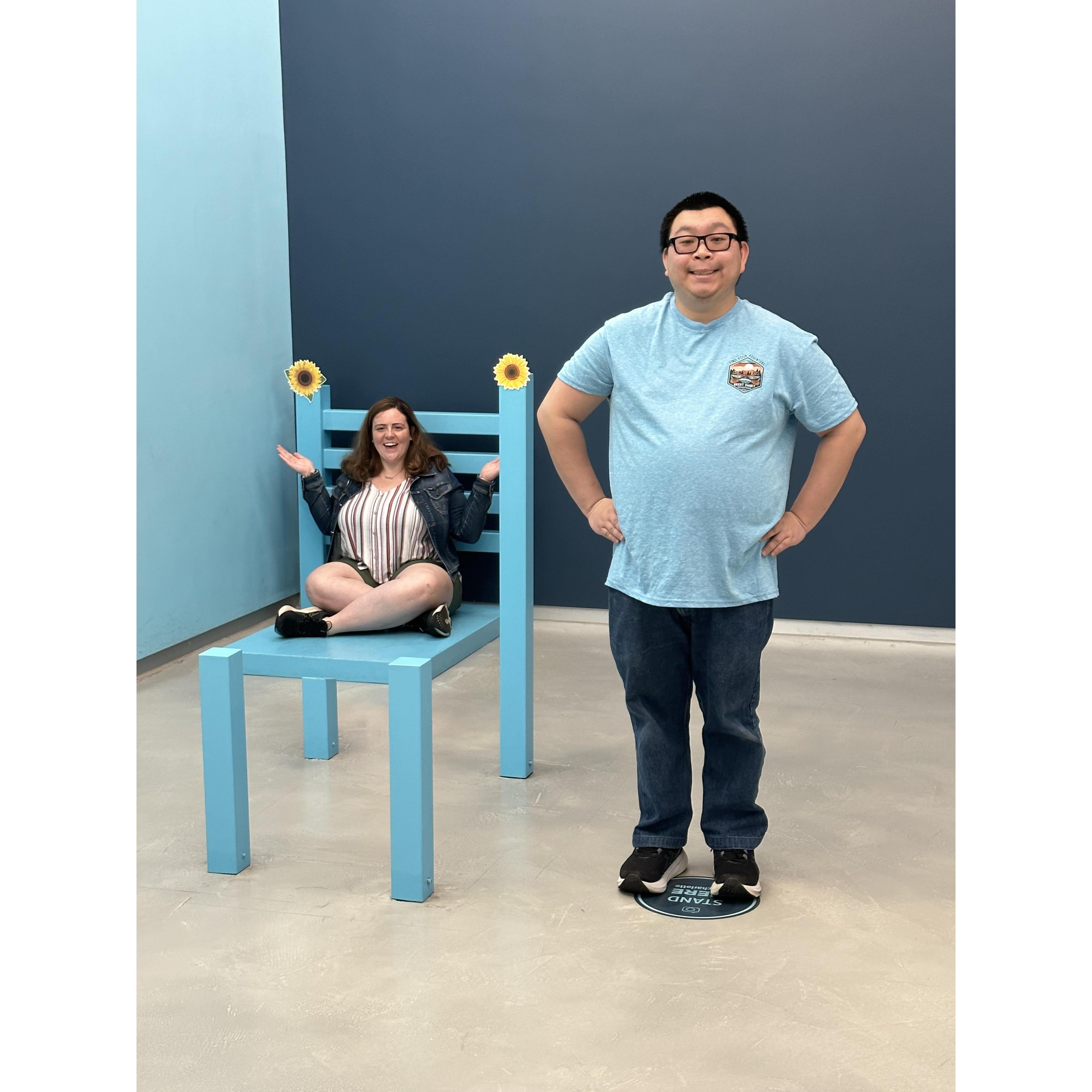 Chris and Victoria went to the Illusion Museum in Charlotte. They had so much fun.