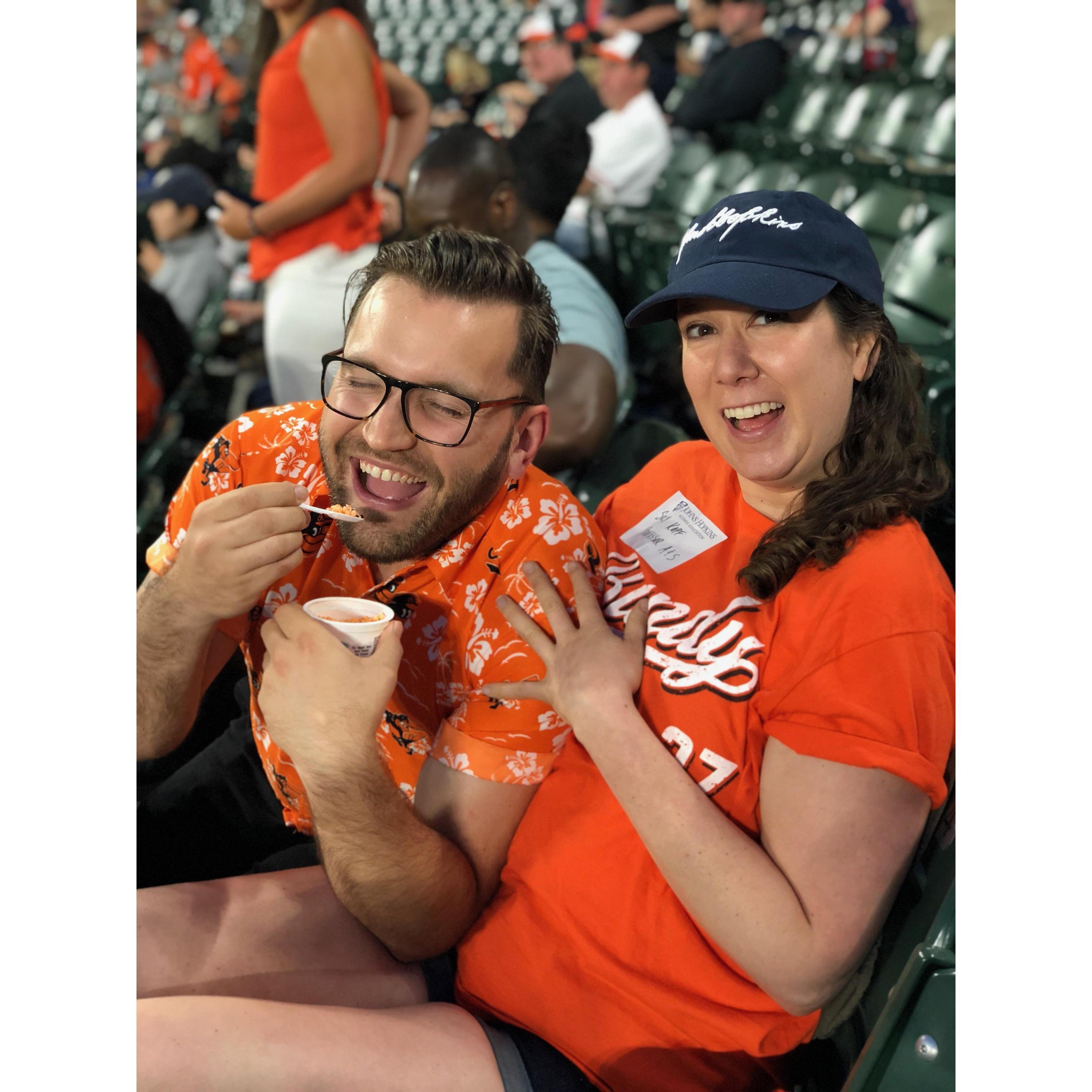 Recreating another picture at the baseball game