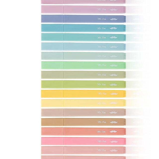 Mr. Pen- Aesthetic Highlighters, 20 pcs, Chisel Tip, Pastel Colors, No Bleed Bible Highlighter Pastel,Assorted Colors, Christmas Gifts