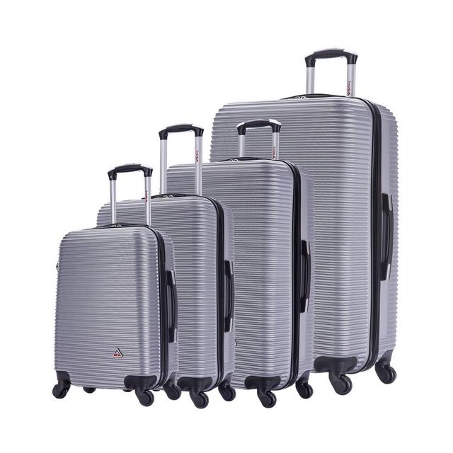 InUSA Royal Lightweight Hardside Spinner 4pc Luggage Set - Silver