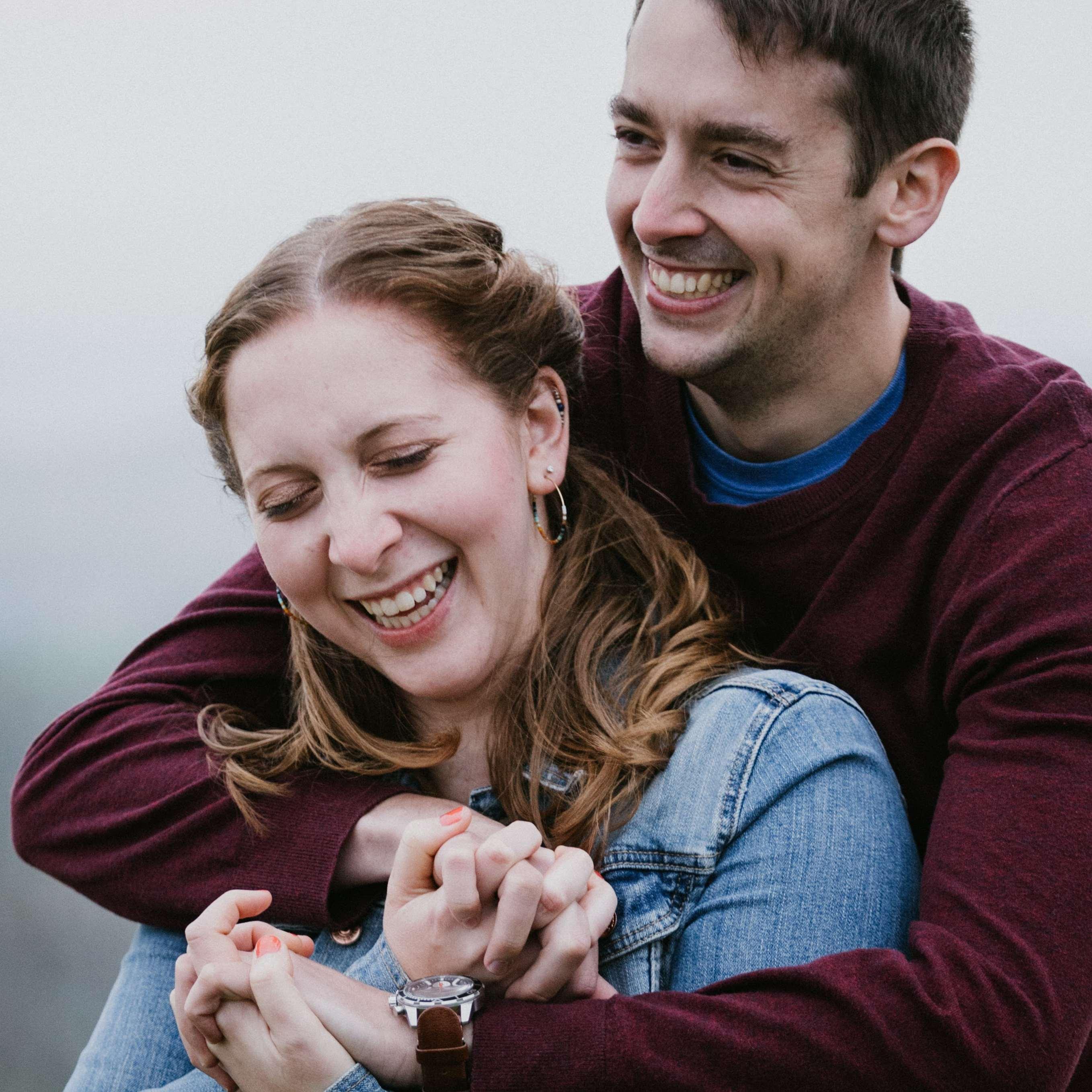 Giggling like always during our engagement shoot!