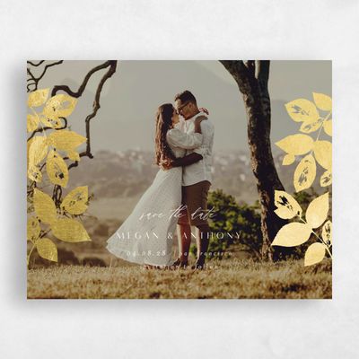 White Photo Wedding Save the Date - Jasmine Photo Foil