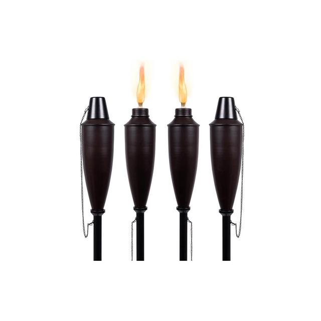 BirdRock Home 4 Pack Outdoor Garden Torches - Oil Rubbed Bronze
