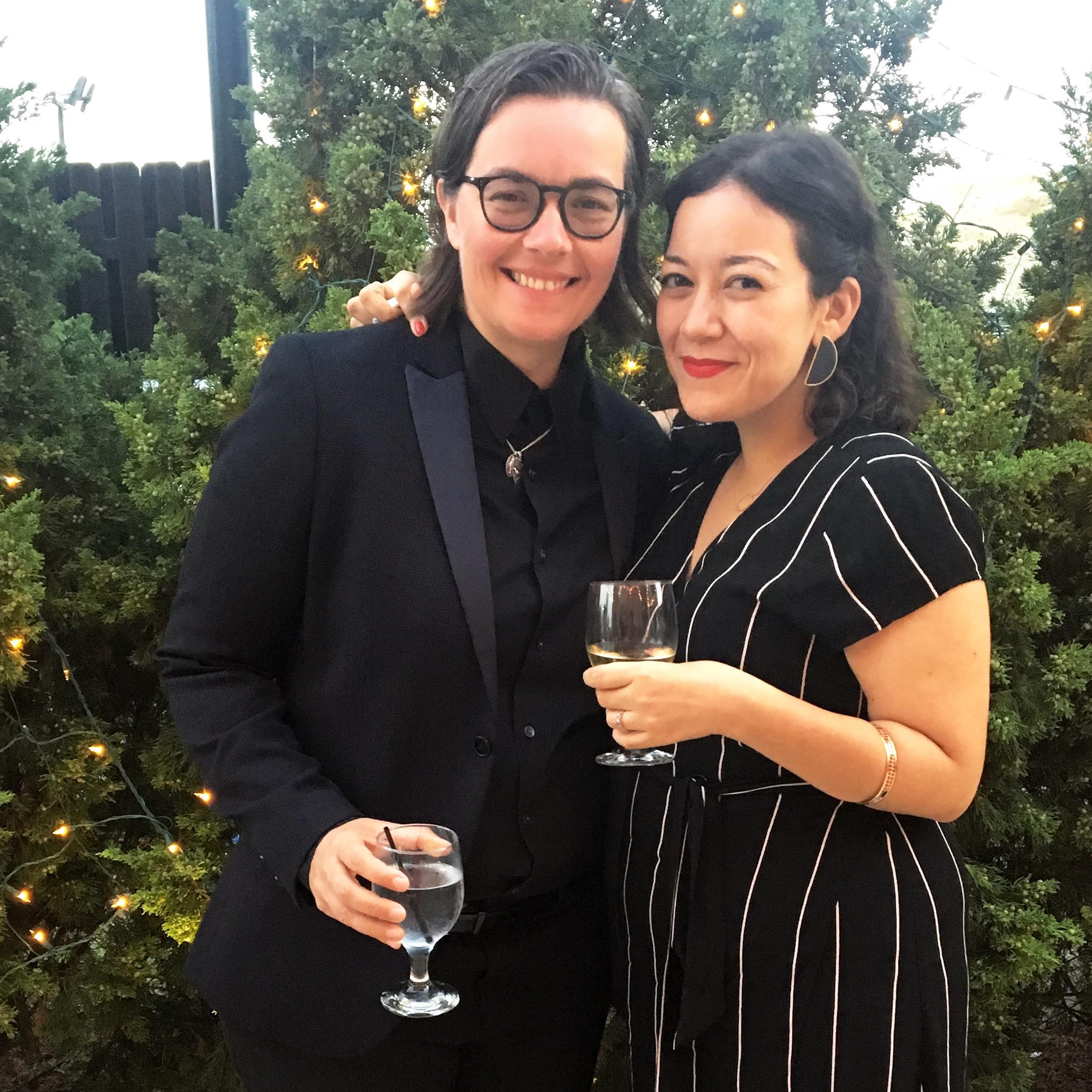 Dressed up for Jenny and Maria's wedding!