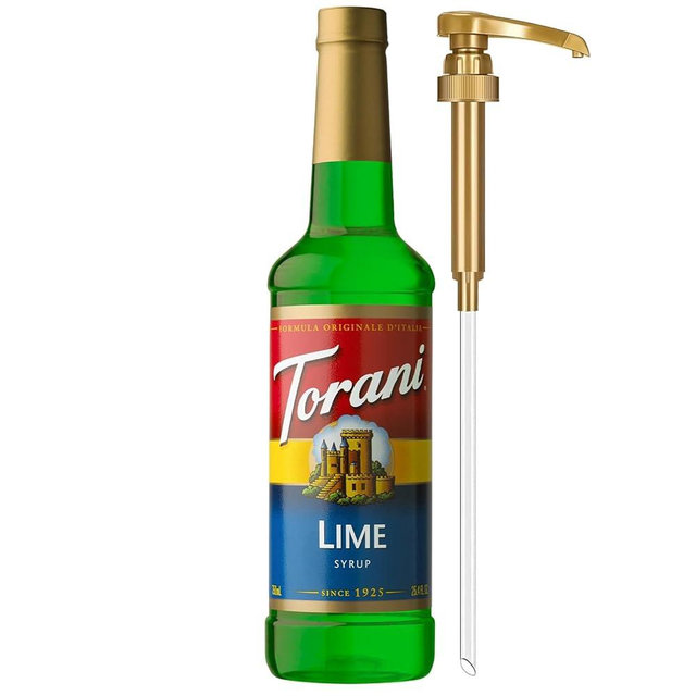 Torani Lime Syrup for Drinks, Flavoring for Iced Tea, Limeade, and Sodas, Pump Included, 25.4 Oz