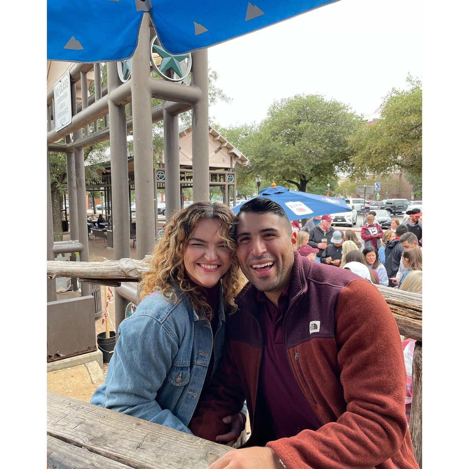 First Aggie game together! Got this Htown cougar to wear maroon!