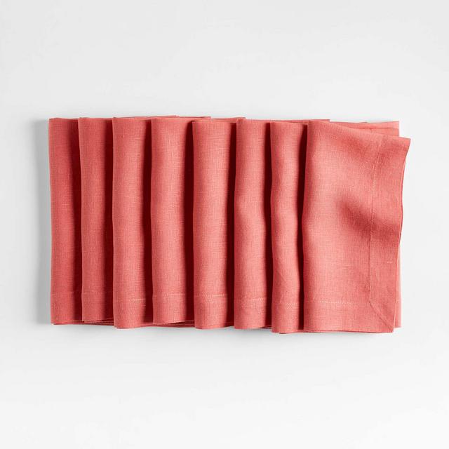 Marin Sienna Pink Organic Cotton Linen Napkins, Set of 8