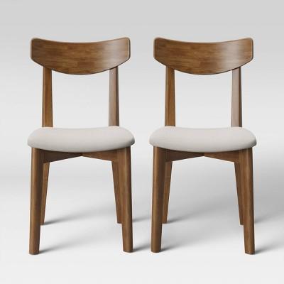Set of 2 Astrid Mid Century Dining Chair Brown/Beige - Project 62™