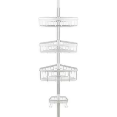 Richards Homewares Steel Tension Corner Shower Caddy in Satin Nickel