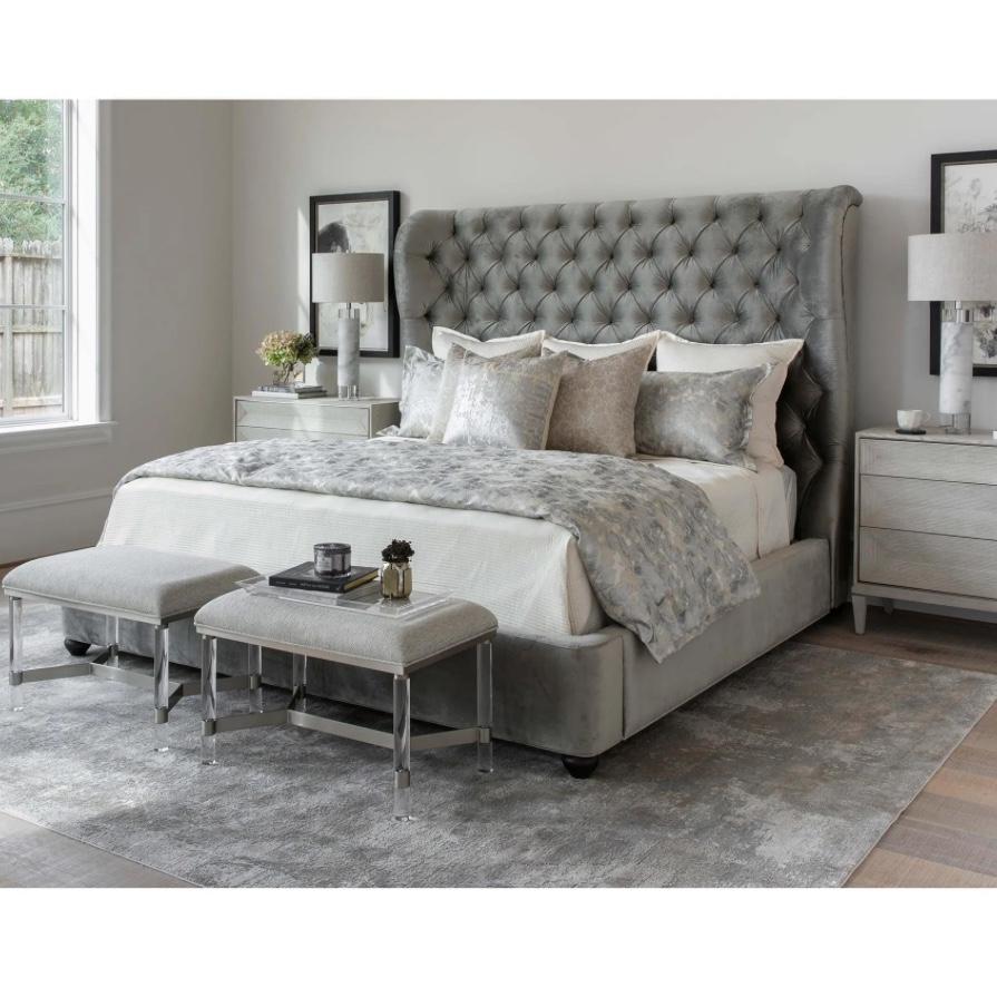 King Size Mattress, Bedframe, and Linens