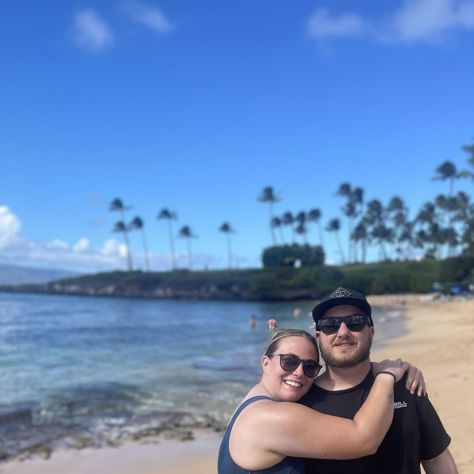 Kapalua Bay, Hawaii after a day of snorkeling together