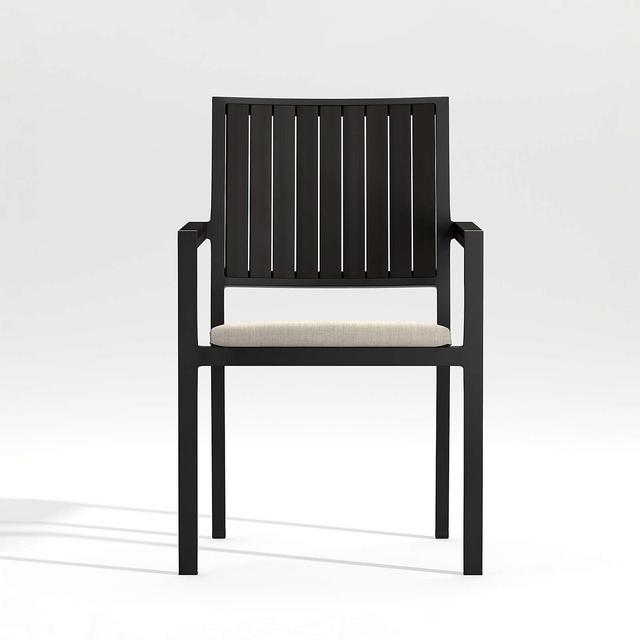 Alfresco II Black Outdoor Dining Chair with Silver Sunbrella ® Cushion