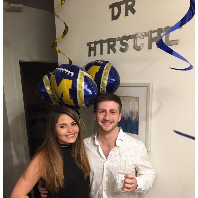 Surprise party for future Dr. Hirschl in Ann Arbor, 2017