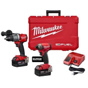 M18 FUEL 18-Volt Lithium-Ion Brushless Cordless Surge Impact and Hammer Drill Combo Kit (2-Tool) w/(2) 5.0Ah Batteries