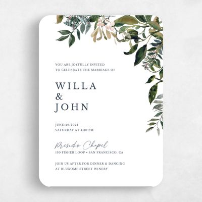 White Wedding Invitation - Buxton Classic