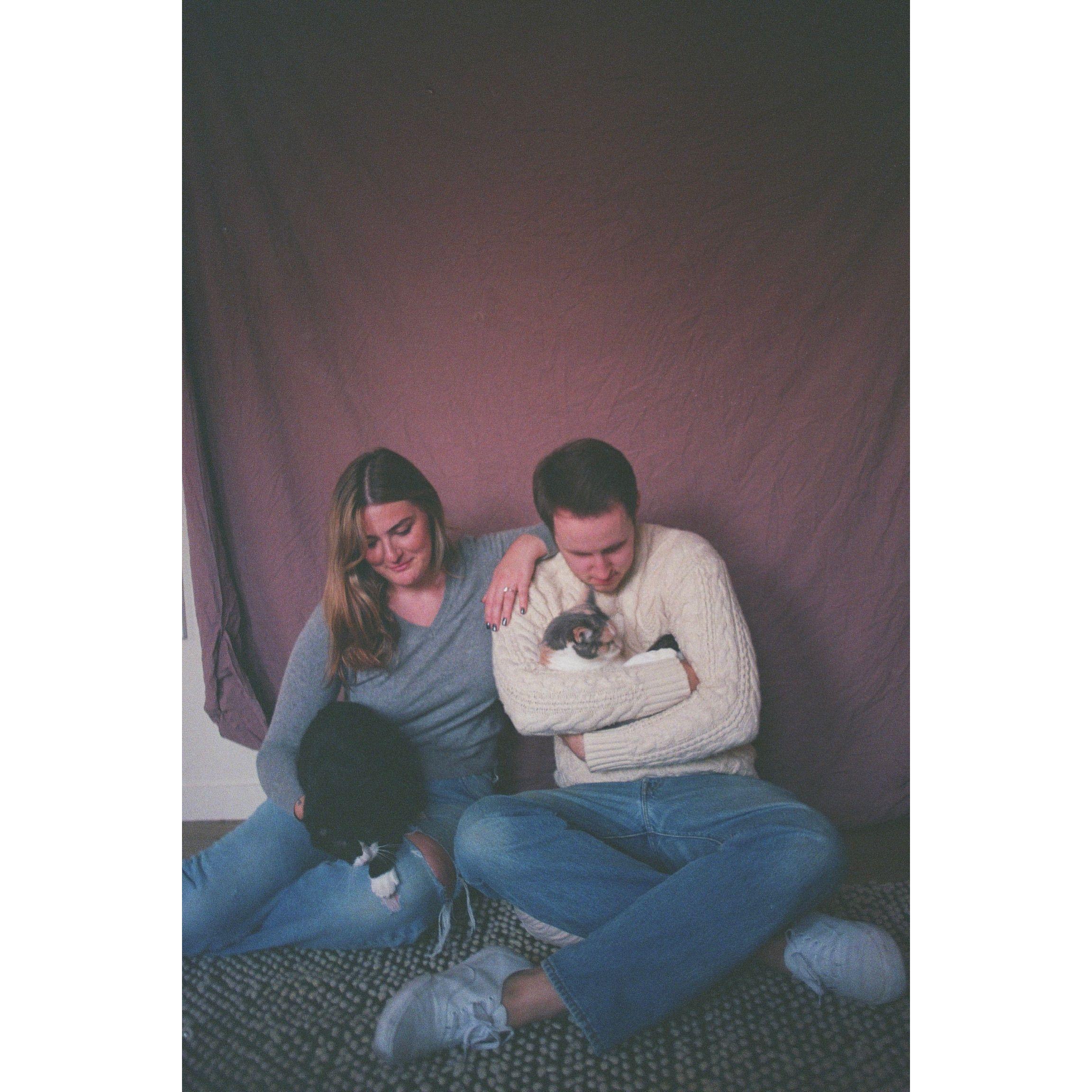 Natalie with Moxie and George with Earlene