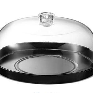 Godinger Cake Stand, Cake Plate Server with Dome, Metal Serving Tray and Shaterproof Acrylic Lid