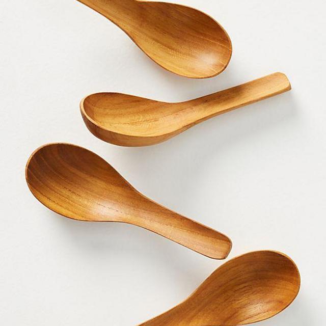 Teak Wonton Spoons