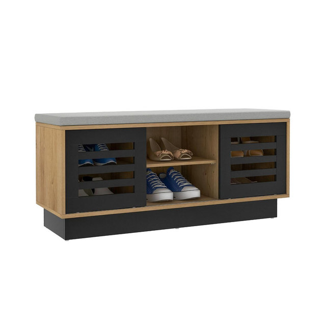 Costway Shoe Storage Bench with Cushion and Shoe Rack Organizer for Entryway