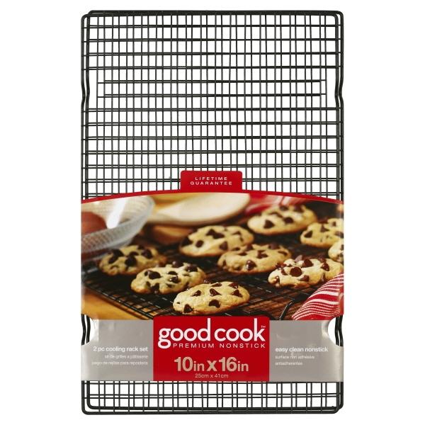GoodCook 16" x 10" Nonstick Steel Wire Stackable Cooling Racks, Set of 2