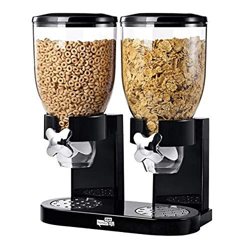 Zevro KCH-06121/GAT200 Indispensable Dry Food Dispenser, Dual Control, Black/Chrome