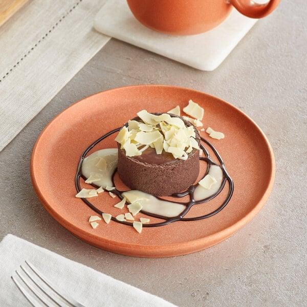 Acopa Pangea 6 1/2 Terra Cotta Matte Coupe Porcelain Plate - 24/Case
