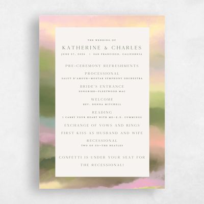 Green Boho Wedding Program - Highland