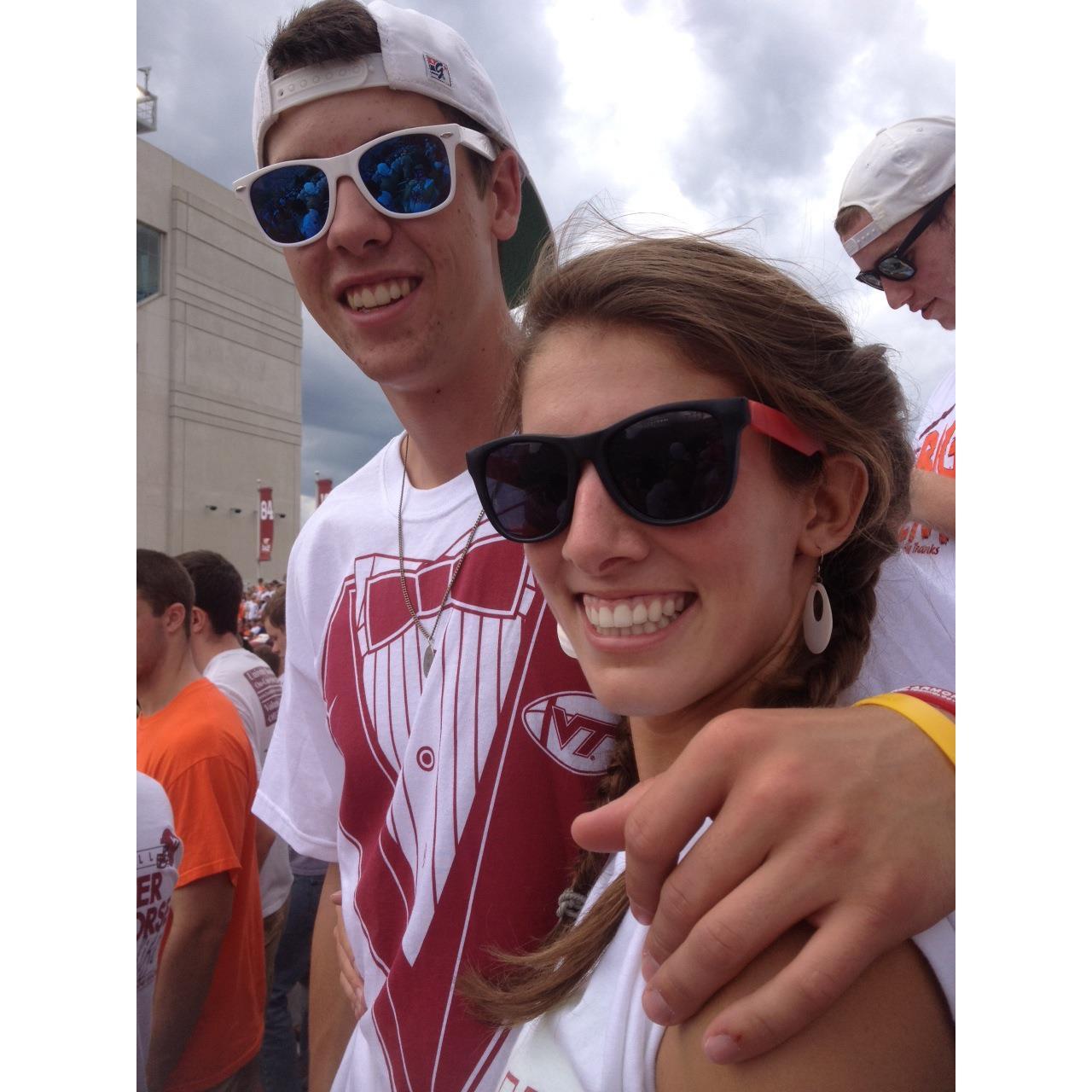 Sophomore year first White Out Hokie football game 2012!