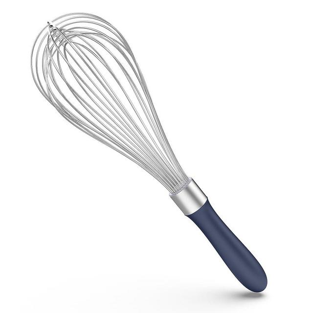 U-Taste Balloon Whisk for Cooking: 18/10 Stainless Steel Kitchen Wire Whisk, 12in Large Heavy Duty Egg Beater, Manual Mixing Tool with 12 Flex Wires for Stirring, Blending Sauce (Midnight Blue)