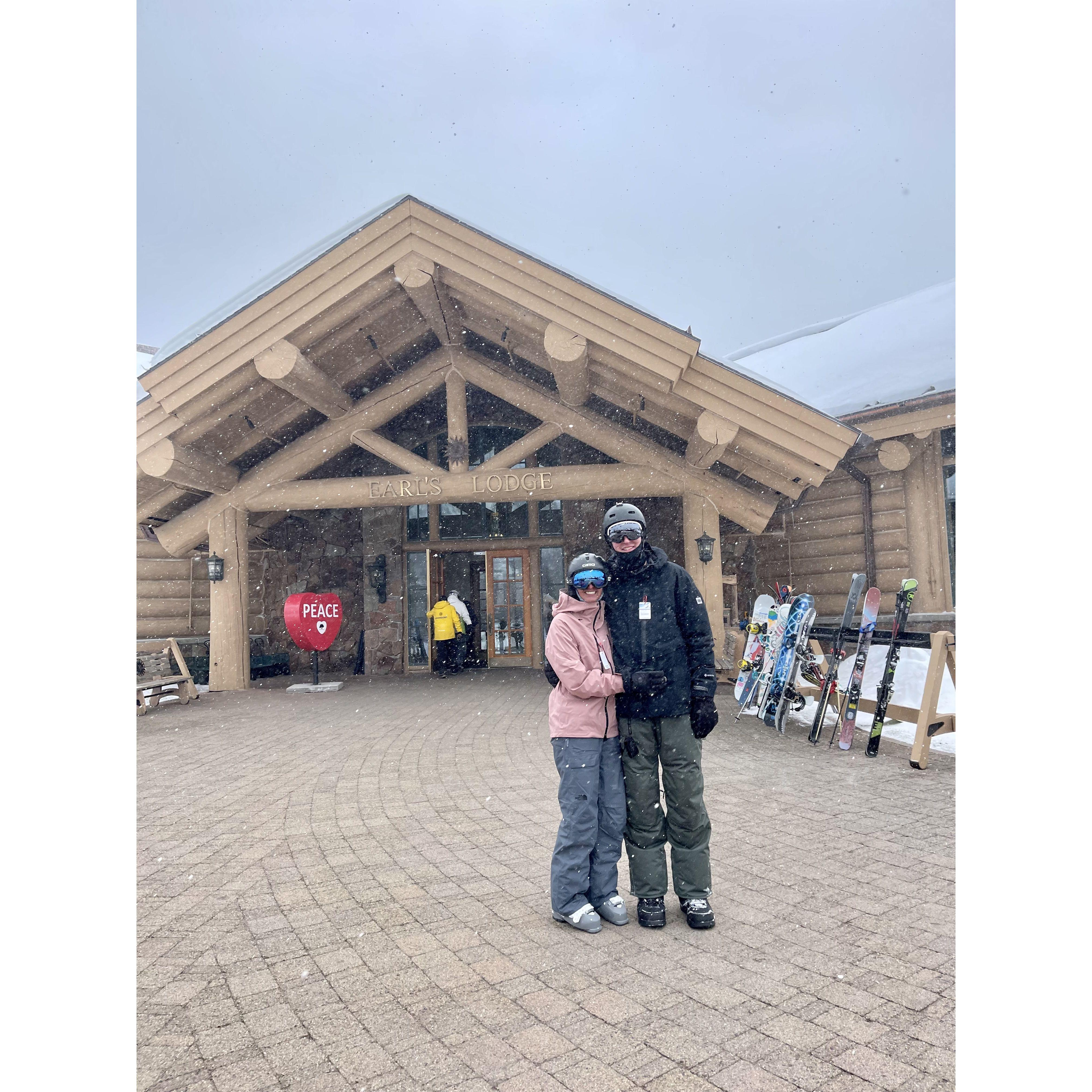 Our first time skiing/snowboarding together (and meeting new extended family!). Andrew grew up doing this so he's a pro but was super encouraging and patient with me.