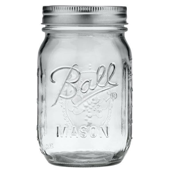 Ball Regular Mouth Glass Mason Jars with Lids and Bands, Used for Canning (Pint, 16 Ounce (Pack of 6))