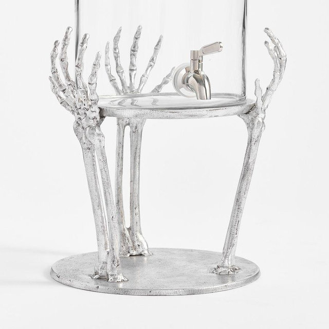 Skeleton Drink Dispenser Stand - Silver
