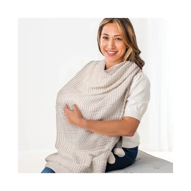 Itzy Ritzy Muslin Breastfeeding Boss Nursing Cover - Taupe
