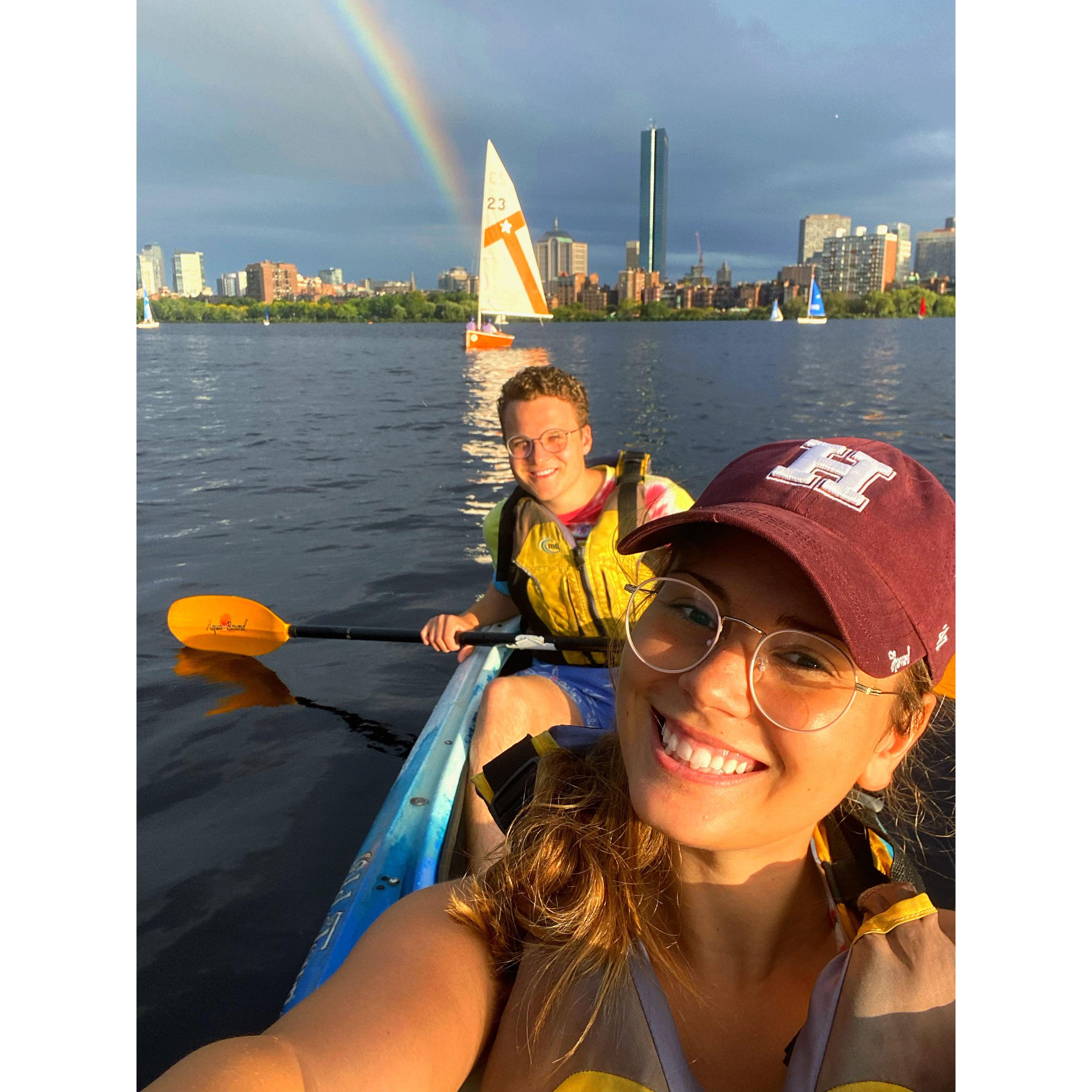 September 25, 2021: Morgan & Jesse Kayak on the Charles (i.e. Jesse & Morgan finally go to school in the same city!!)