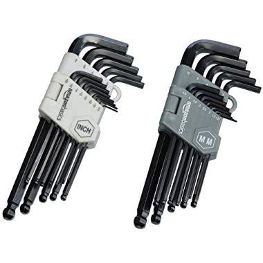 AmazonBasics Hex Key Allen Wrench Set with Ball End - Set of 26
