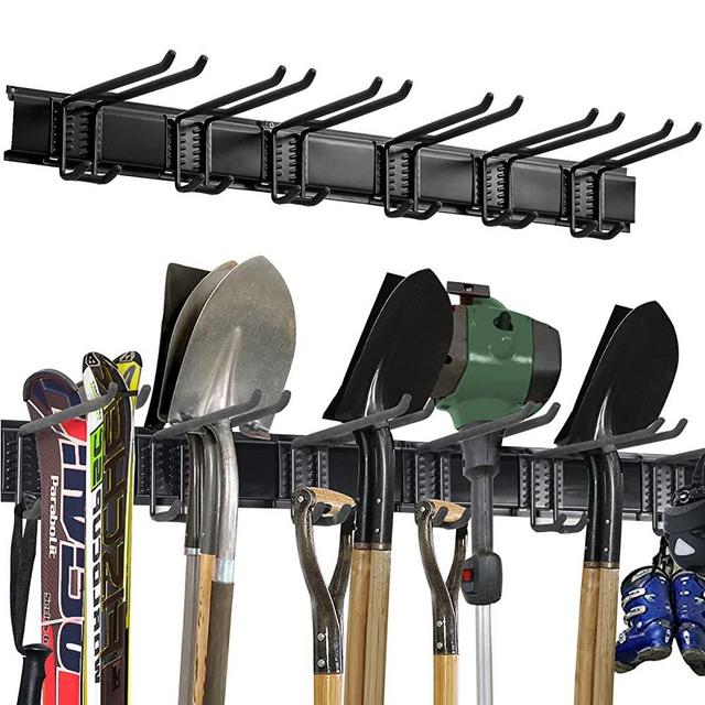 Aking Ace Wall Mount Tool Storage Rack, Heavy Duty Garage Storage Tool Organizer, Garden Tool Wall Hooks and Hangers, Hold Up to 350lbs