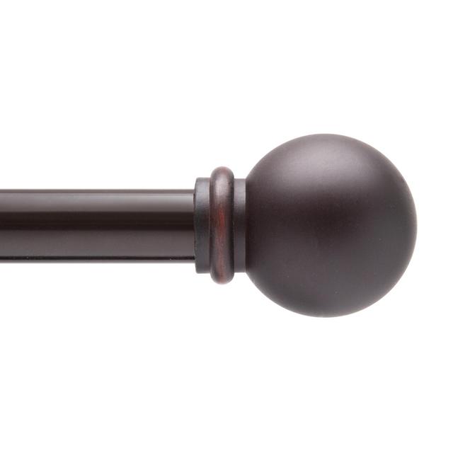 Kenney® Chelsea 5/8" Standard Decorative Window Curtain Rod, 28-48", Weathered Brown